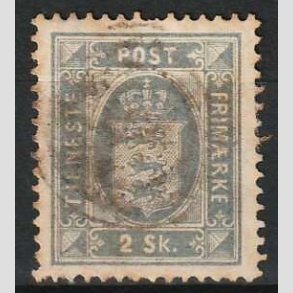 FRIM�RKER DANMARK | 1871 - AFA 1 - 2 sk. bl� - Stemplet (kort tak N)