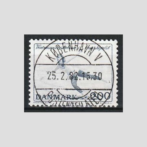 FRIM�RKER DANMARK | 1982 - AFA 745 - WM i kunstsk�jtel�b - 2 Kr. bl� - Lux Stemplet