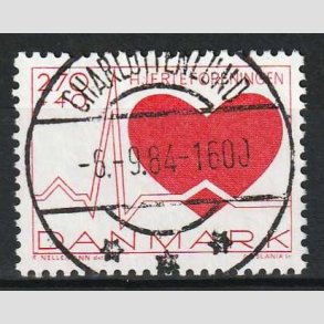 FRIM�RKER DANMARK | 1984 - AFA 808 - Hjerteforeningen - 2,70 Kr. + 40 �re - Lux Stemplet Charlottenlund