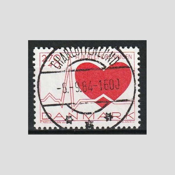 FRIM�RKER DANMARK | 1984 - AFA 808 - Hjerteforeningen - 2,70 Kr. + 40 �re - Lux Stemplet Charlottenlund