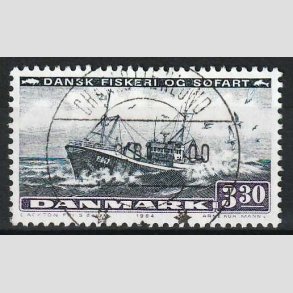 FRIM�RKER DANMARK | 1984 - AFA 811 - Fiskeri og s�fart - 3,30 Kr. - Lux Stemplet d. 6-9-84 Charlottenlund (FD)