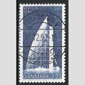 FRIM�RKER DANMARK | 1992 - AFA 1026 - EXPO 92 i Sevilla - 3,75 Kr. bl� - Lux Stemplet