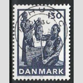 FRIM�RKER DANMARK | 1976 - AFA 629 - Dansk glasproduktion - 130 �re m�rkbl� - Pragt Stemplet