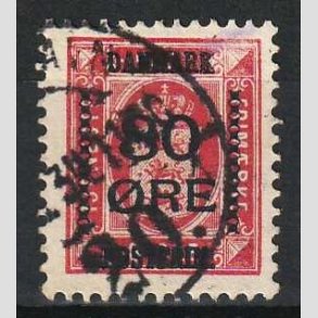 FRIM�RKER DANMARK | 1915 - AFA 83 - 80 �re/8 �re rosa provisorier - Stemplet