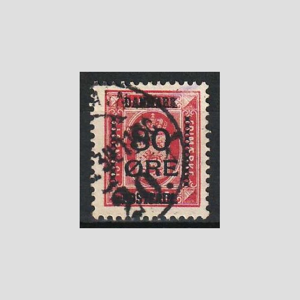 FRIM�RKER DANMARK | 1915 - AFA 83 - 80 �re/8 �re rosa provisorier - Stemplet