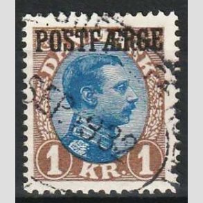 FRIM�RKER DANMARK | 1922-26 - AFA 8a - 1 Kr. brun/bl� Postf�rge - Stemplet