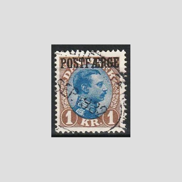 FRIM�RKER DANMARK | 1922-26 - AFA 8a - 1 Kr. brun/bl� Postf�rge - Stemplet