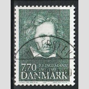 FRIM�RKER DANMARK | 1989 - AFA 945 - B. S. Ingemann - 7,70 Kr. gr�n - Pragt Stemplet Haderslev