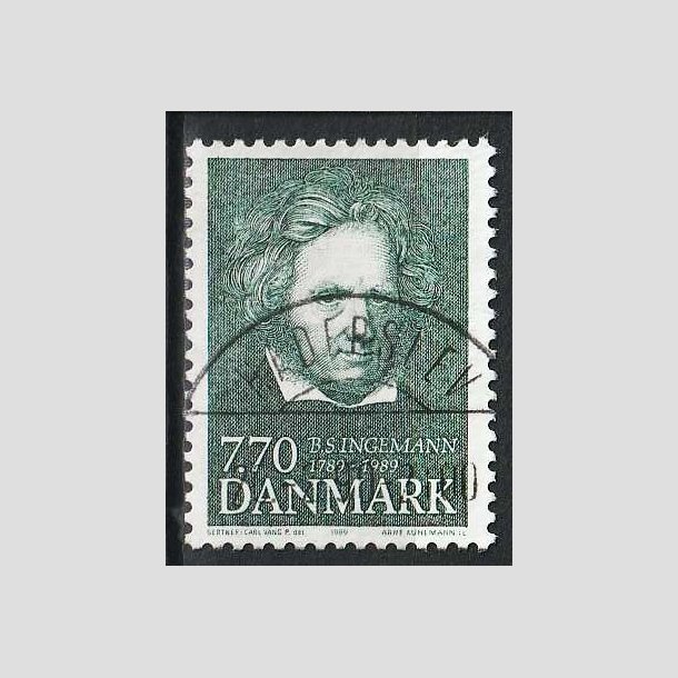 FRIM�RKER DANMARK | 1989 - AFA 945 - B. S. Ingemann - 7,70 Kr. gr�n - Pragt Stemplet Haderslev