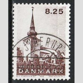 FRIM�RKER DANMARK | 1990 - AFA 976 - Jyske landsbykirker - 8,25 Kr. brun - Lux Stemplet Jyderup