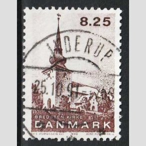 FRIM�RKER DANMARK | 1990 - AFA 976 - Jyske landsbykirker - 8,25 Kr. brun - Lux Stemplet Jyderup
