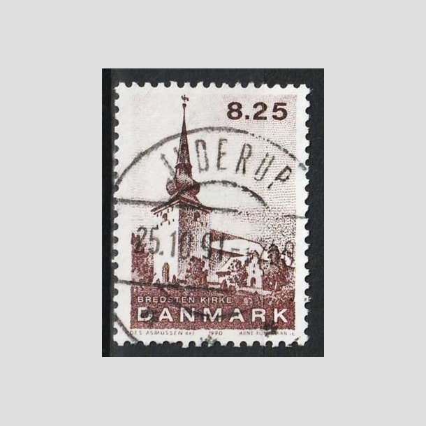 FRIM�RKER DANMARK | 1990 - AFA 976 - Jyske landsbykirker - 8,25 Kr. brun - Lux Stemplet Jyderup