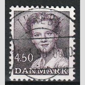 FRIM�RKER DANMARK | 1990 - AFA 957 - Dronning Margrethe - 4,50 Kr. m�rkviolet - Lux Stemplet Tureby 