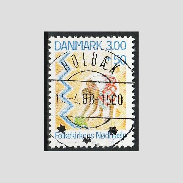 FRIM�RKER DANMARK | 1988 - AFA 907 - Folkekirkens N�dhj�lp - 3,00 Kr. + 50 �re - Lux Stemplet Holb�k