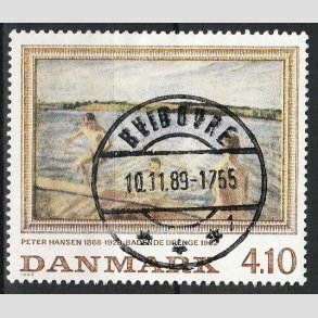FRIM�RKER DANMARK | 1988 - AFA 921 - Peter Hansen - 4,10 Kr. flerfarvet - Lux Stemplet Hvidovre