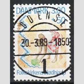 FRIM�RKER DANMARK | 1988 - AFA 907 - Folkekirkens N�dhj�lp - 3,00 Kr. + 50 �re - Lux Stemplet Odense