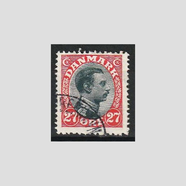 FRIM�RKER DANMARK | 1918-20 - AFA 102 - Chr. X 27 �re r�d/sort - P�nt Stemplet
