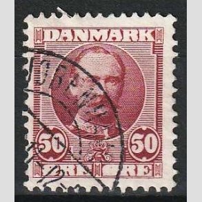 FRIM�RKER DANMARK | 1907 - AFA 58 - Frederik VIII 50 �re r�dlilla - P�nt Stemplet