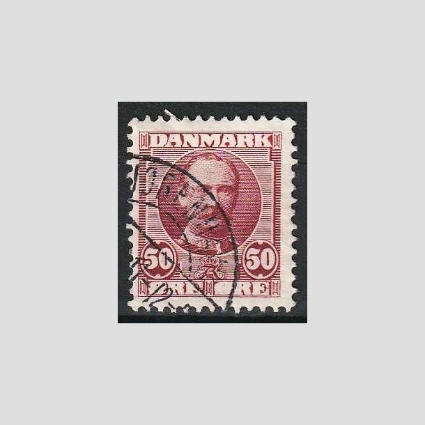 FRIM�RKER DANMARK | 1907 - AFA 58 - Frederik VIII 50 �re r�dlilla - P�nt Stemplet