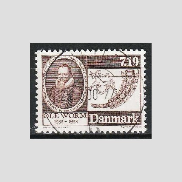 FRIM�RKER DANMARK | 1988 - AFA 905 - Naturforskeren Ole Worm  - 7,10 Kr. brun - Lux Stemplet Vejle