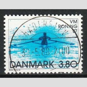 FRIM�RKER DANMARK | 1987 - AFA 887 - WM i roning - 3,80 Kr. bl� - Lux Stemplet Haderslev