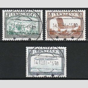 FRIM�RKER DANMARK | 1981 - AFA 737+38+40 - Flyvning - 3 stk. - Lux Stemplet �lstykke