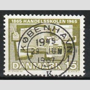 FRIM�RKER DANMARK | 1965 - AFA 429 - �rhus Handelsskole 100 �r - 15 �re olivgr�n - Lux Stemplet