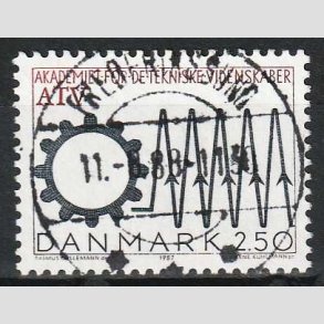 FRIM�RKER DANMARK | 1987 - AFA 884 - Akademiet for Teknisk Videnskab - 2,50 Kr. sort/r�d - Lux Stemplet