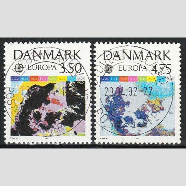 FRIM�RKER DANMARK | 1991 - AFA 989-90 - Europam�rker rumflyvning - i s�t - Pragt Stemplet