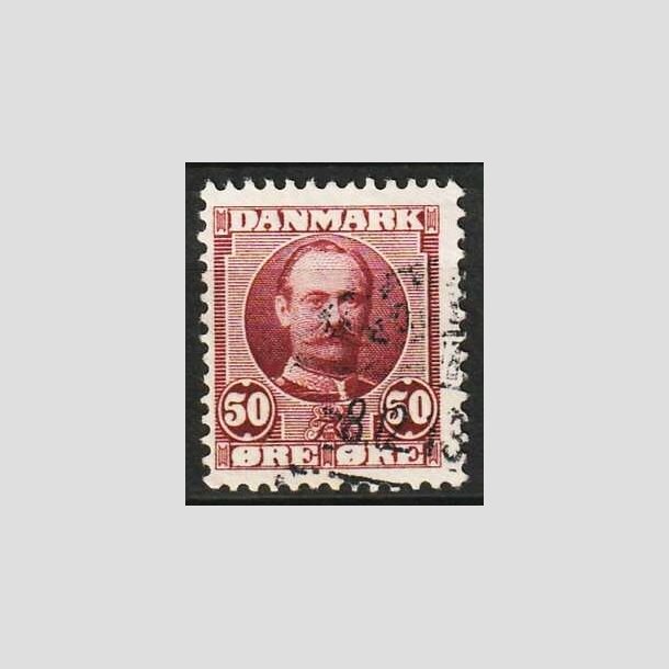 FRIM�RKER DANMARK | 1907 - AFA 58 - Frederik VIII 50 �re r�dlilla - Stemplet