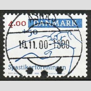 FRIM�RKER DANMARK | 2000 - AFA 1263 - Spastikerforeningen - 4,00 Kr. + 50 �re bl�/r�d - Lux Stemplet Asn�s