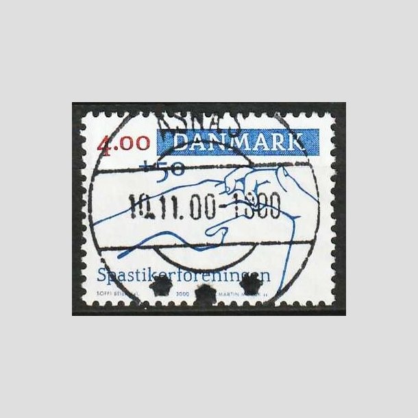 FRIM�RKER DANMARK | 2000 - AFA 1263 - Spastikerforeningen - 4,00 Kr. + 50 �re bl�/r�d - Lux Stemplet Asn�s