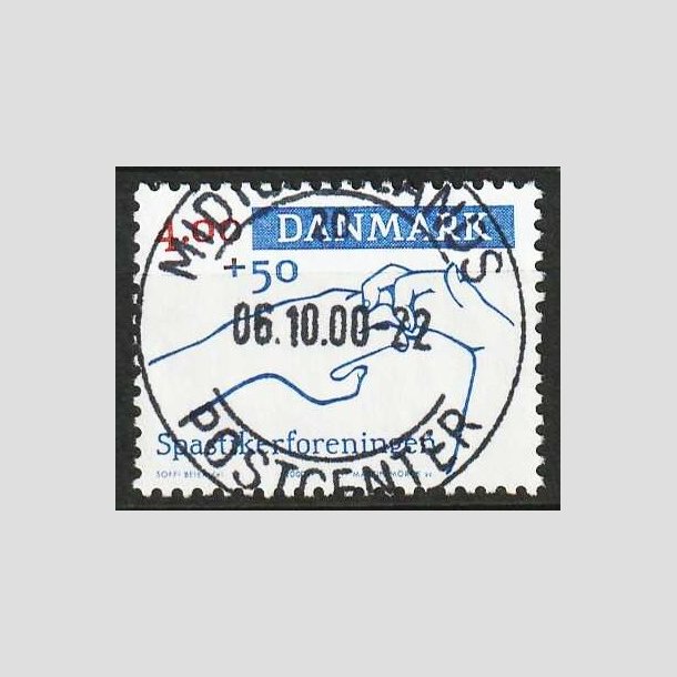 FRIM�RKER DANMARK | 2000 - AFA 1263 - Spastikerforeningen - 4,00 Kr. + 50 �re bl�/r�d - Pragt Stemplet
