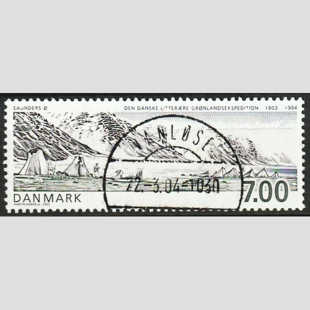 FRIM�RKER DANMARK | 2003 - AFA 1347 - Gr�nlandsekspedition - 7,00 Kr. - Lux Stemplet Vanl�se