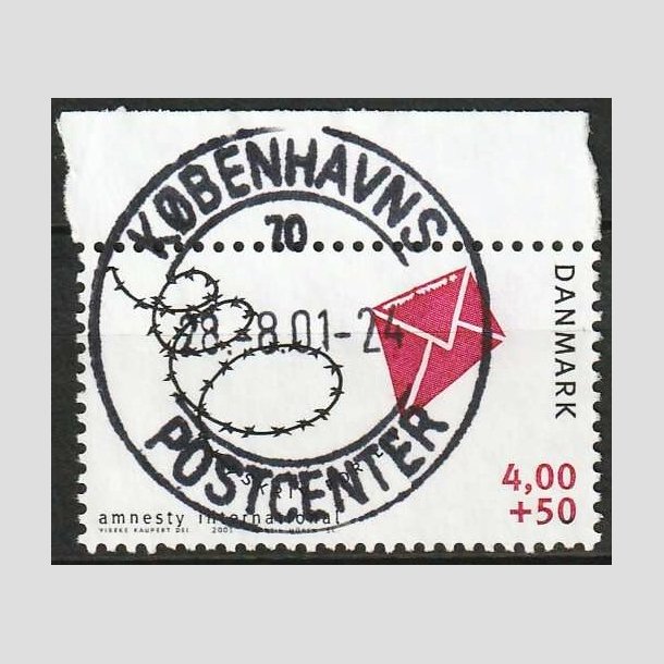 FRIM�RKER DANMARK | 2001 - AFA 1275 - Amnesty International - 4,00 Kr. + 50 �re - Pragt Stemplet
