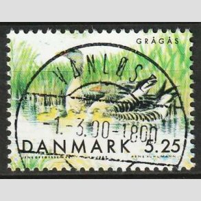 FRIM�RKER DANMARK | 1999 - AFA 1227 - Danske tr�kfugle - 5,25 Kr. gr�g�s - Pragt Stemplet