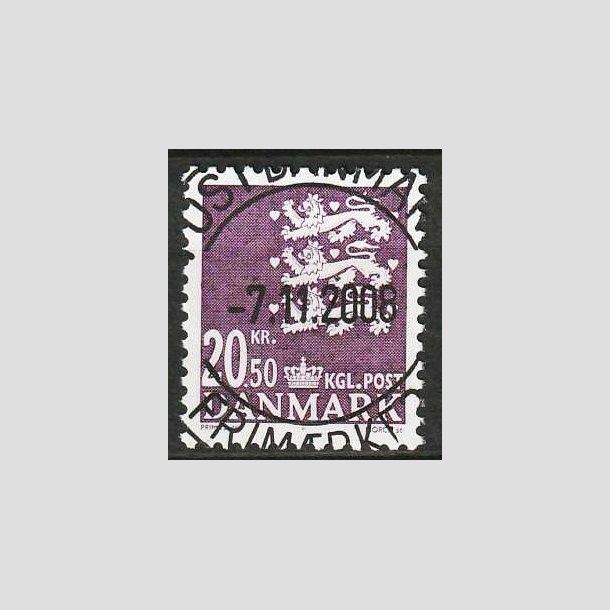 FRIM�RKER DANMARK | 2008 - AFA 1532 - Lille Rigsv�ben - 20,50 Kr. violet - Pragt Stemplet