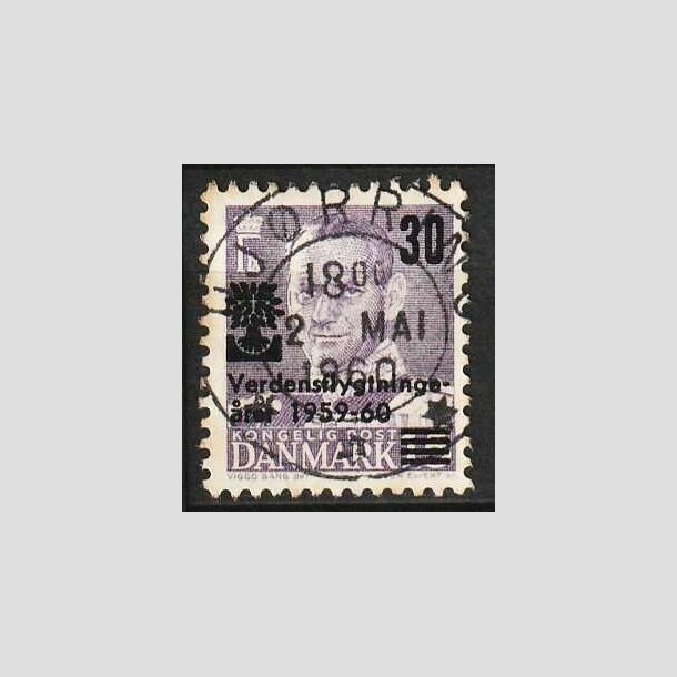 FRIM�RKER DANMARK | 1960 - AFA 380y - Verdensflygtninge�ret Fr. IX 30/15 �re VARIANT - Lux Stemplet 