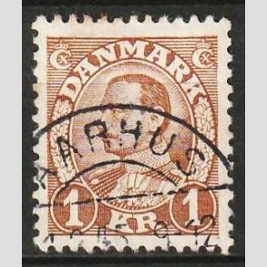 FRIM�RKER DANMARK | 1934 - AFA 211x - Chr. X 1 Kr. brun med VARIANT - Lux Stemplet 