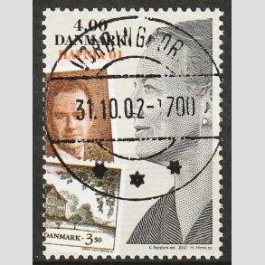 FRIM�RKER DANMARK | 2001 - AFA 1294 - HAFNIA 01 UDSTILLING - 4,00 Kr. flerfarvet - Pragt Stemplet