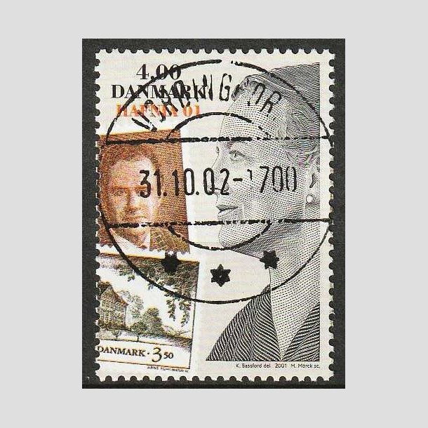 FRIM�RKER DANMARK | 2001 - AFA 1294 - HAFNIA 01 UDSTILLING - 4,00 Kr. flerfarvet - Pragt Stemplet