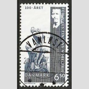 FRIM�RKER DANMARK | 2003 - AFA 1372 - Dansk Nobelpris 100 �r. - 6,50 Kr. - Pragt Stemplet 