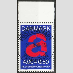 FRIM�RKER DANMARK | 1999 - AFA 1220 - Alzheimerforeningen - 4,00 Kr. + 0,50 �re r�d/bl� - Pragt Stemplet