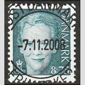 FRIM�RKER DANMARK | 2008 - AFA 1525 - Dronning Margrethe II - 8,75 kr. bl�gr�n - Pragt Stemplet