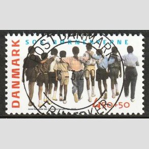 FRIM�RKER DANMARK | 2005 - AFA 1416 - SOS-B�rnebyerne - 4,50 + 0,50 Kr. flerfarvet - Pragt Stemplet