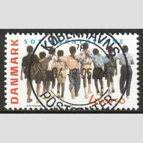 FRIM�RKER DANMARK | 2005 - AFA 1416 - SOS-B�rnebyerne - 4,50 + 0,50 Kr. flerfarvet - Pragt Stemplet