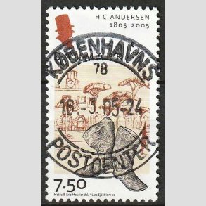 FRIM�RKER DANMARK | 2005 - AFA 1425 - H.C. Andersen - 7,50 Kr. Rejsest�vler - Pragt Stemplet