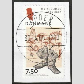 FRIM�RKER DANMARK | 2005 - AFA 1425 - H.C. Andersen - 7,50 Kr. Rejsest�vler - Klip Lux Stemplet