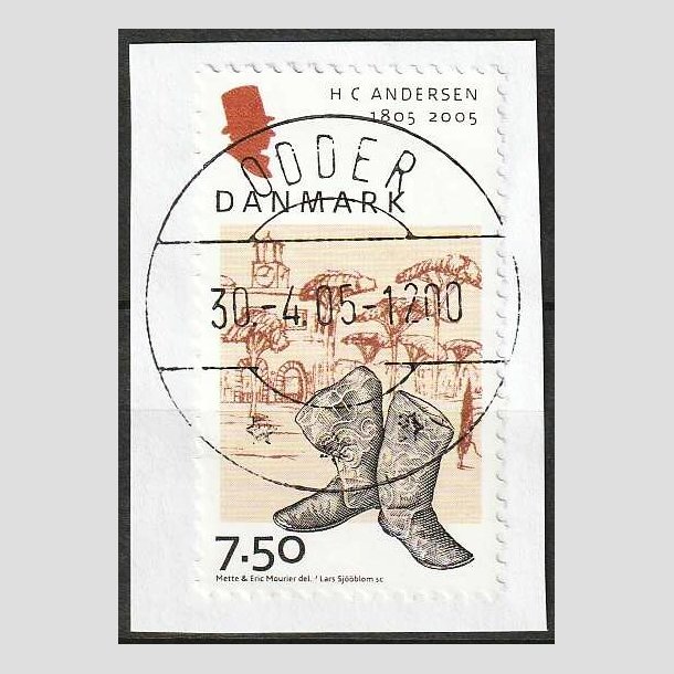 FRIM�RKER DANMARK | 2005 - AFA 1425 - H.C. Andersen - 7,50 Kr. Rejsest�vler - Klip Lux Stemplet