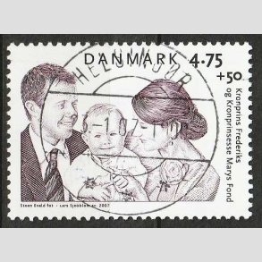 FRIM�RKER DANMARK | 2007 - AFA 1496 - Kronprinseparrets fond - 4,75 + 0,50 Kr. - Lux stemplet Helsing�r 